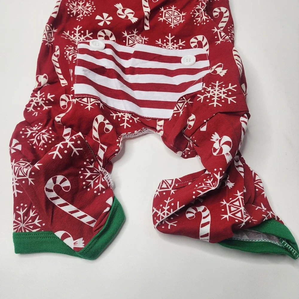 Target Holiday Dog Pet Pajamas Costume Snowflake & Candy Cane Medium New 50 lbs